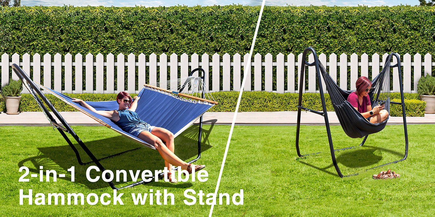 2-in-1 Hammock with Stand | SUNCREAT - suncreatoutdoor