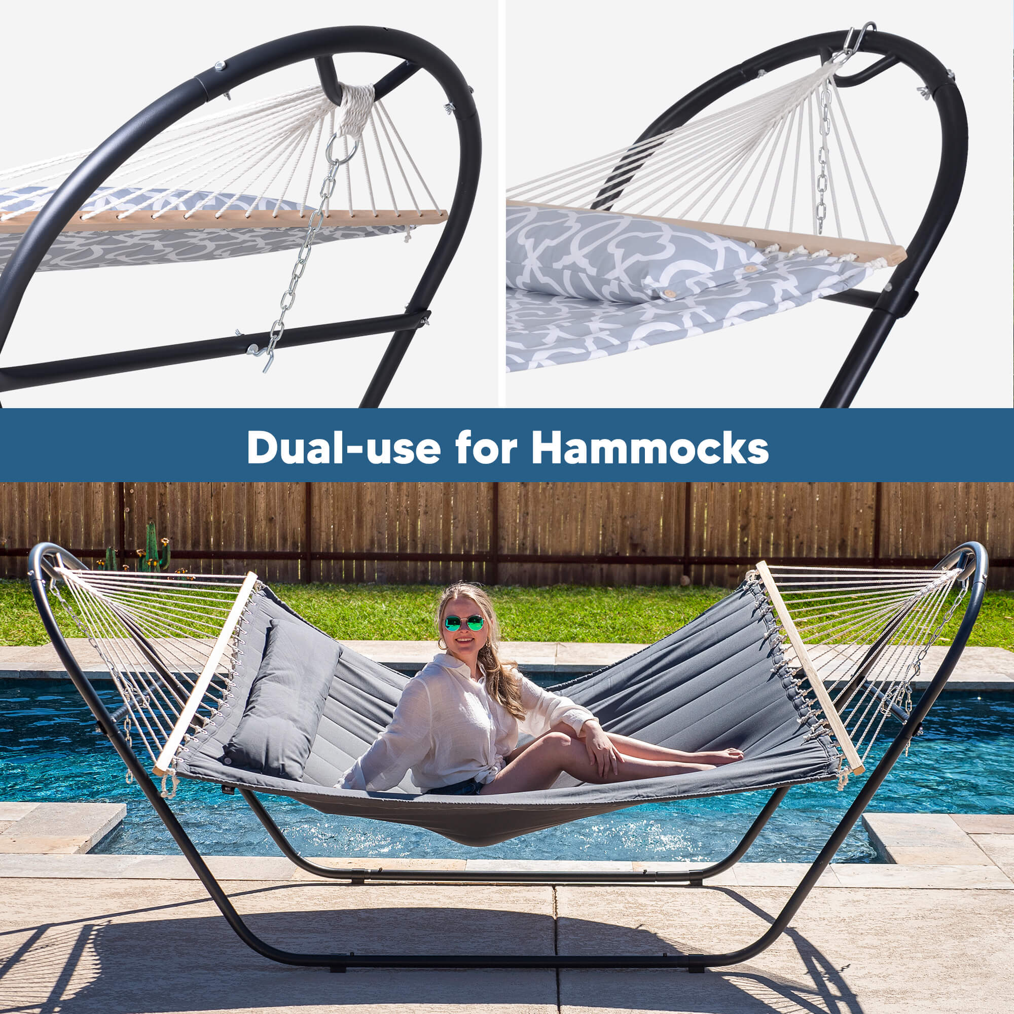 hammock with stand#color_dark-gray