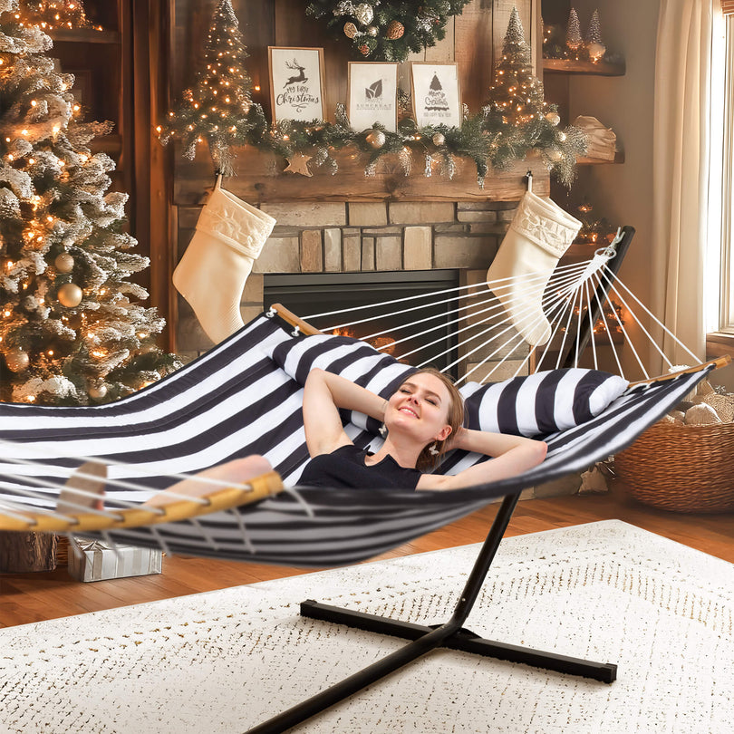 SUNCREAT-Double-Quilted-Hammock-with-Stand-Black-Stripes#color_black-stripes