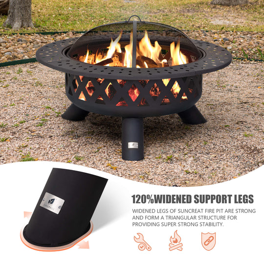 Outdoor-Bonfire-Wood-Burning-Fire-Pit#size_42-inch-rhombus-pattern