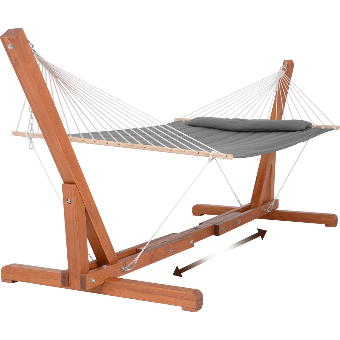 hammock with adjustable wood stand#color_dark-gray