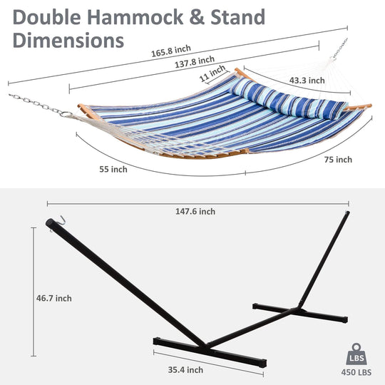 SUNCREAT-Double-Quilted-Hammock-with-Stand-Blue-Stripes#color_blue-stripes