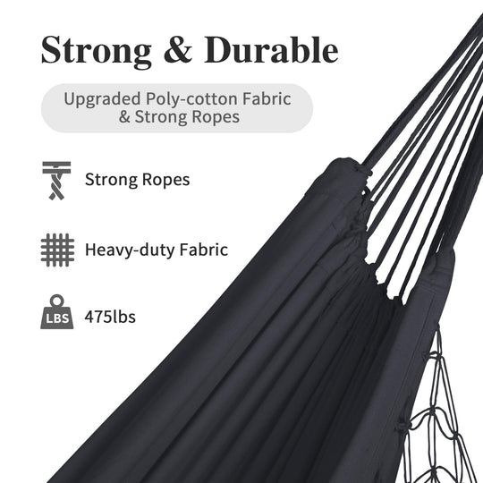 Camping Hammock for Outdoor#Color_gray-with-tassels