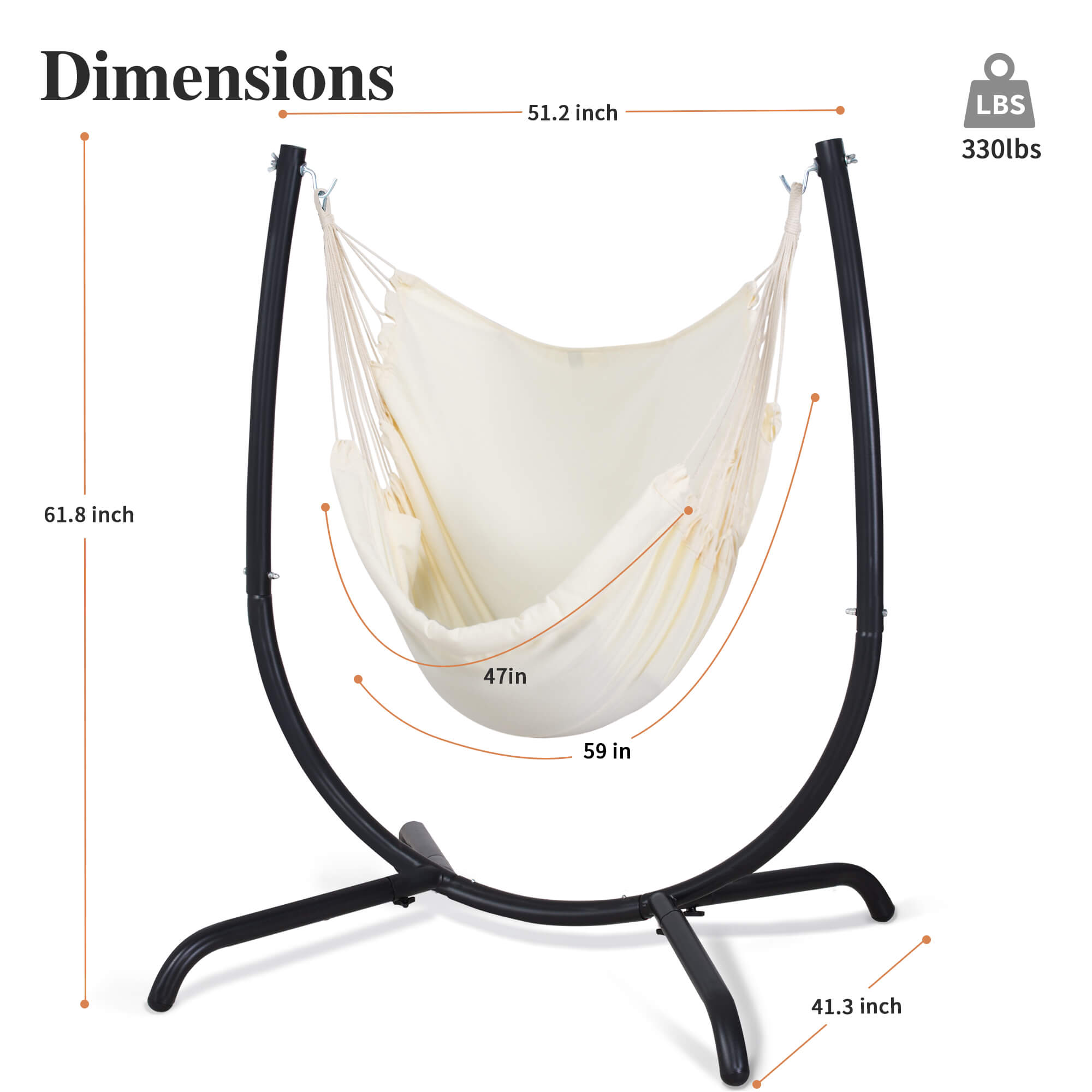 hammock chair with stand#color_white