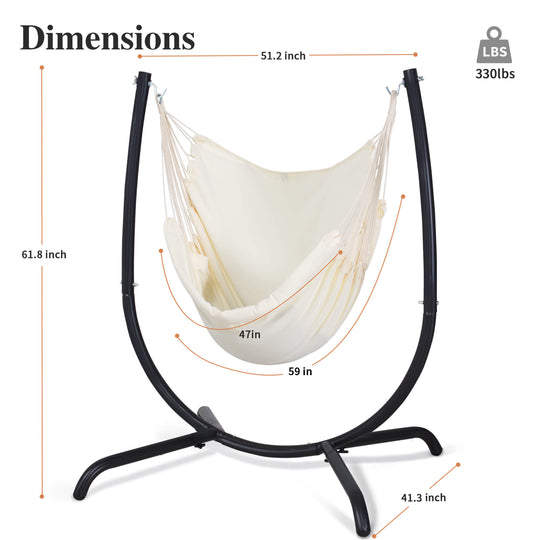 hammock chair with stand#color_white