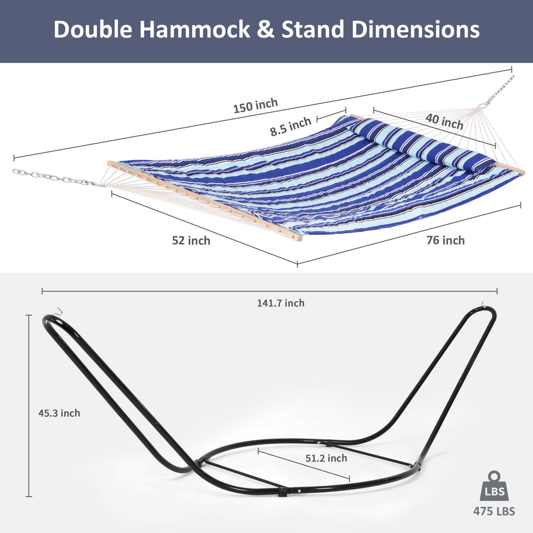 hammock with stand#color_blue-stripes