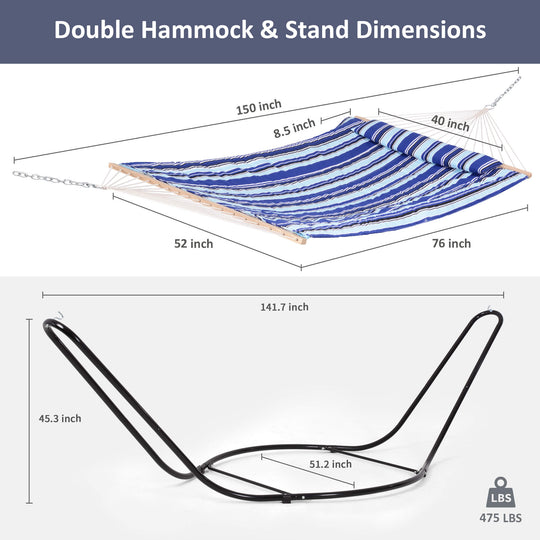 hammock with stand#color_blue-stripes