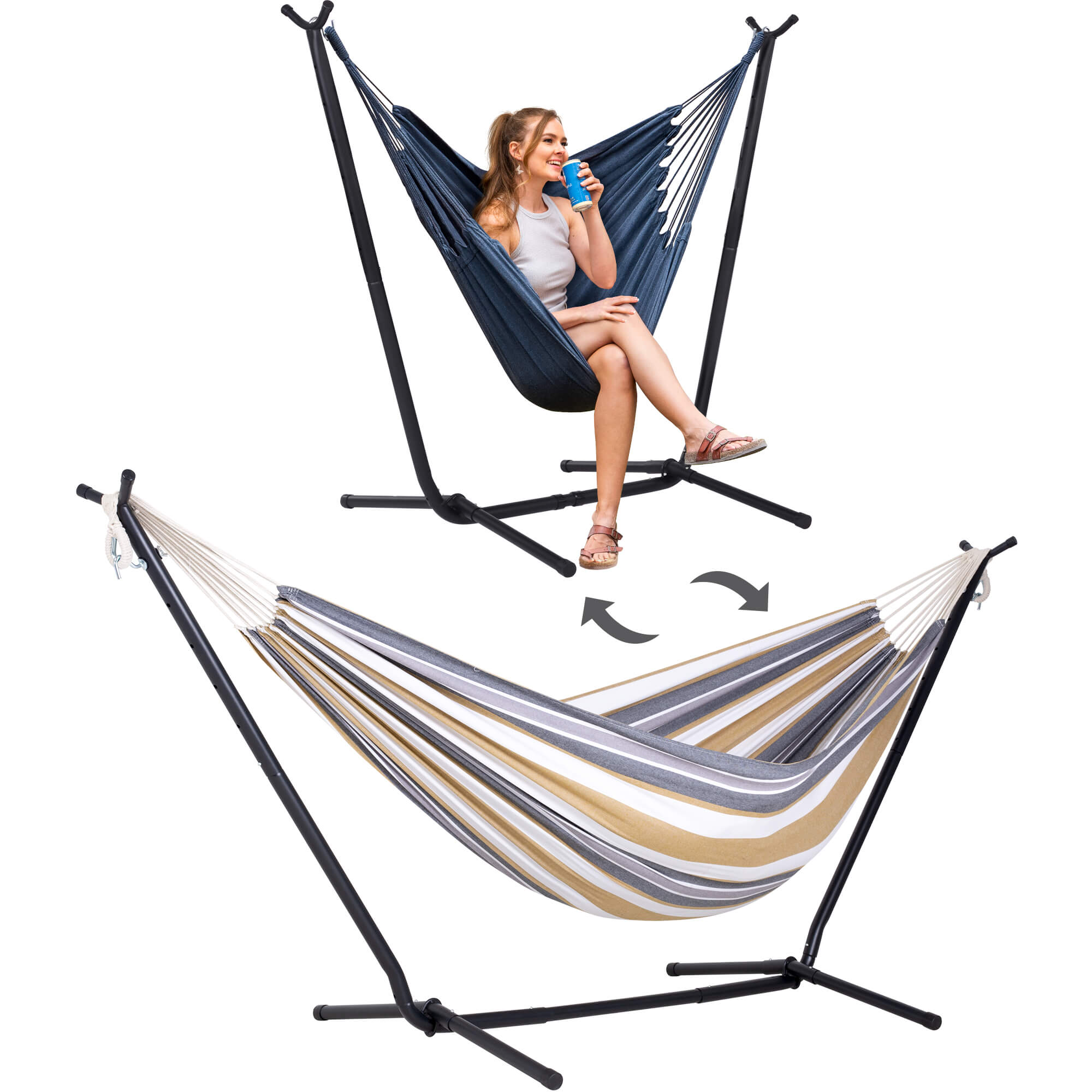 SUNCREAT-2-in-1 Heavy-Duty-2-Person-Hammock-with-Stand#color_coffee-stripes