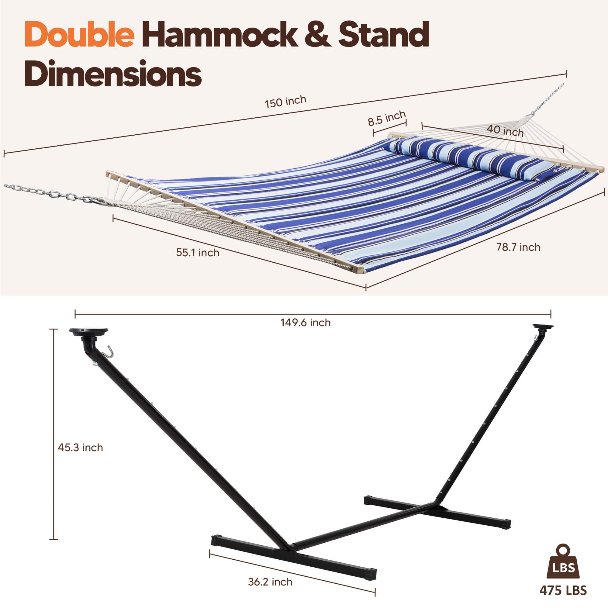 hammock with stand#color_blue