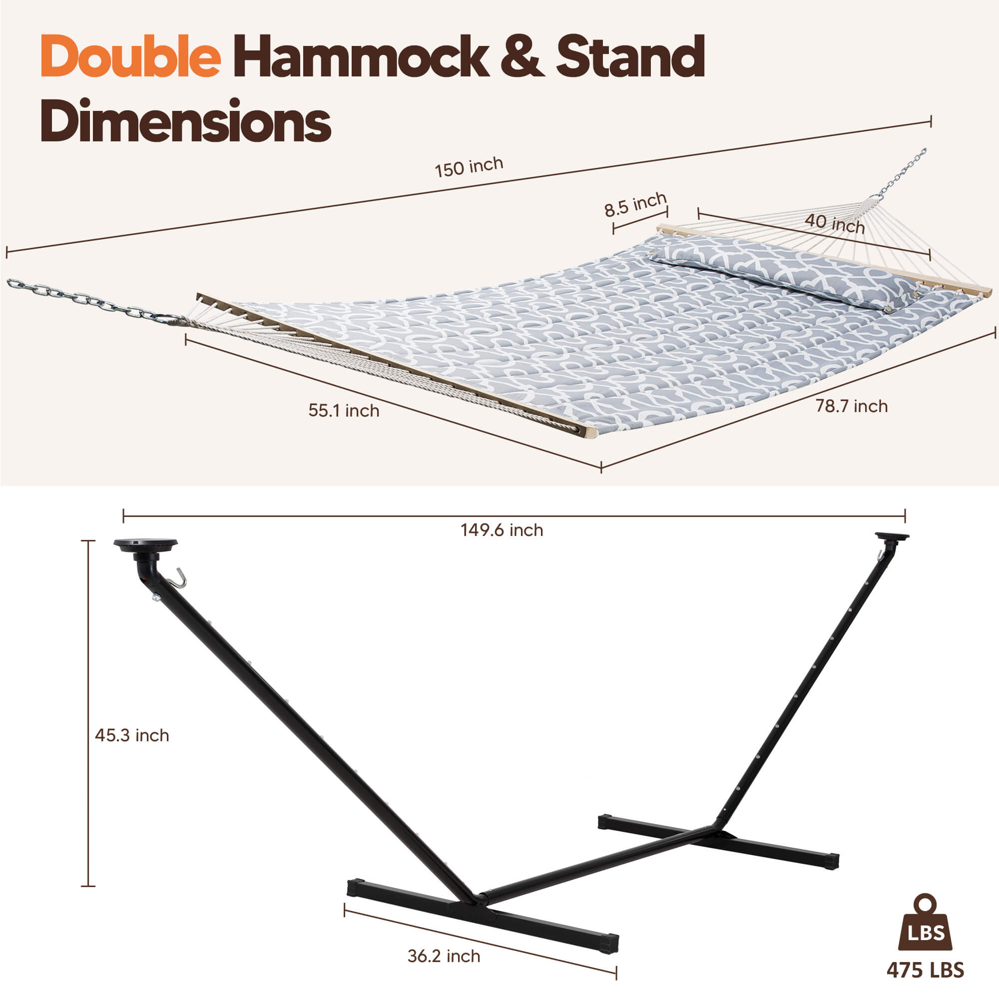 hammock with stand#color_light-gray