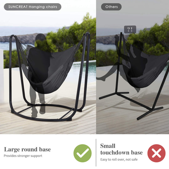 suncreat hanging swing chair with stand#color_gray