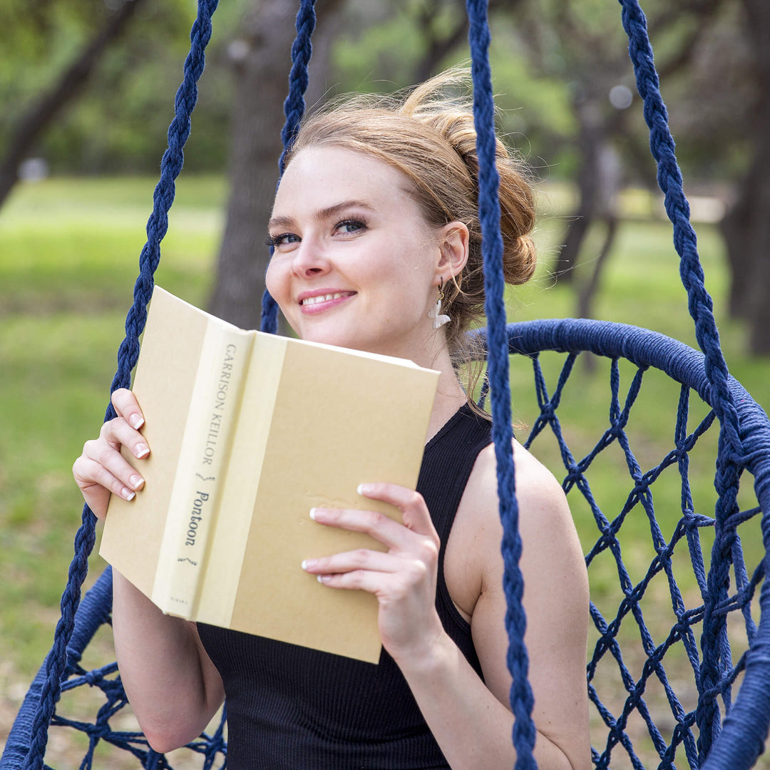 Macrame Cotton Rope Hammock Chair Swing#color_blue