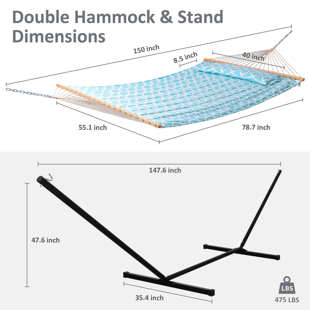 SUNCREAT-Double-Hammock-with-Stand-Green-Pattern#color_green-pattern