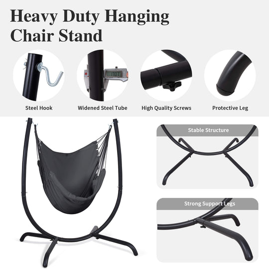 hammock chair with stand#color_gray