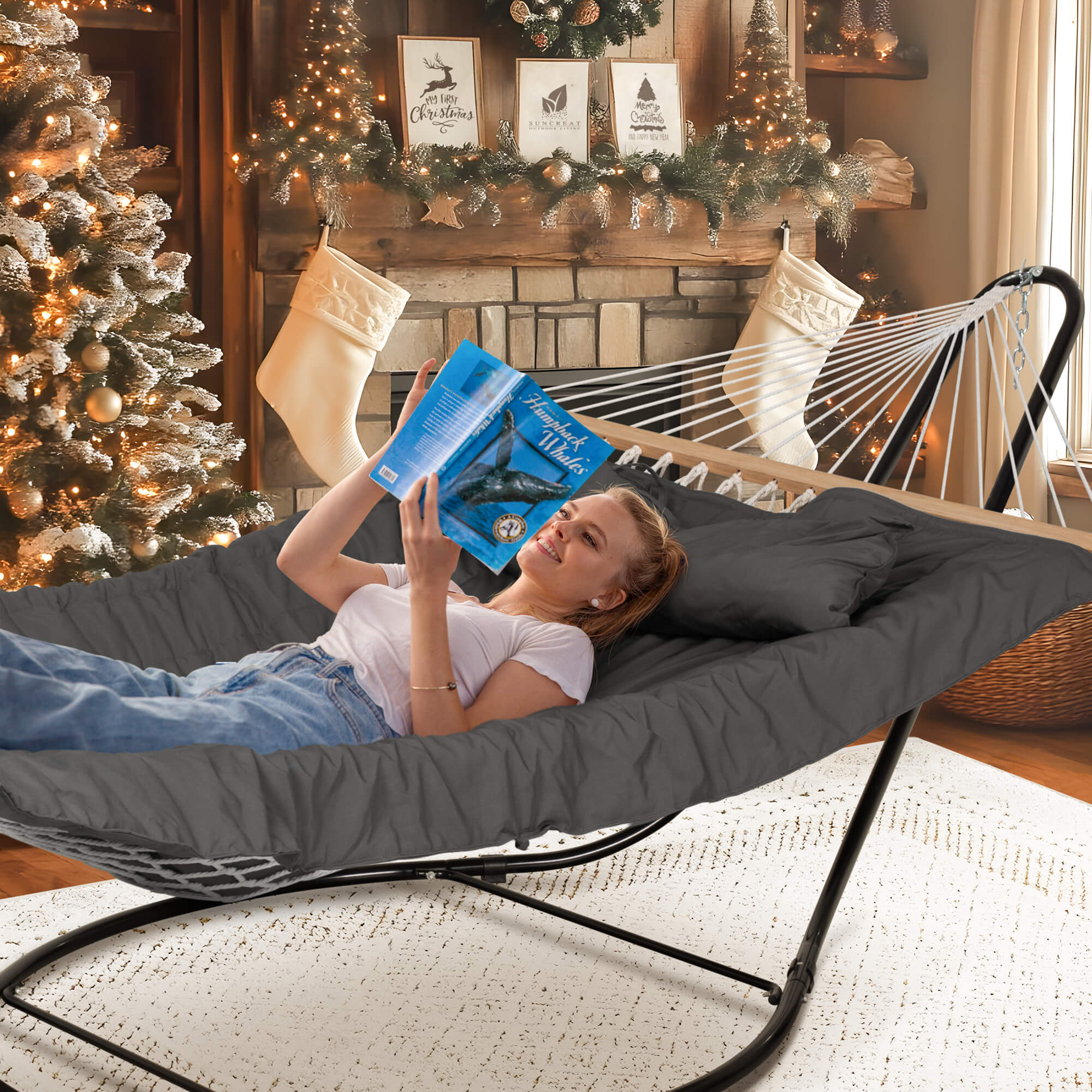 hammock with stand#color_dark-gray