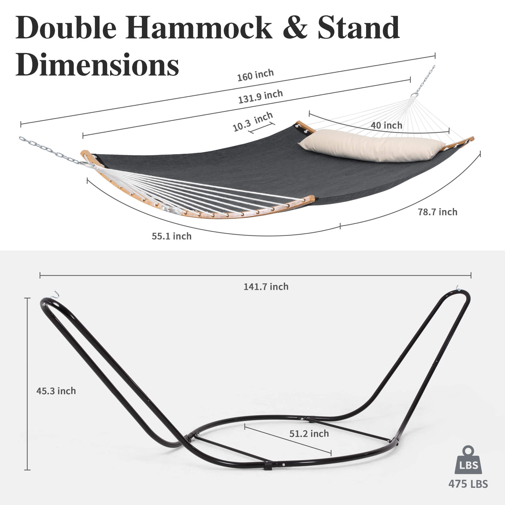 hammock with stand#color_dark-gray