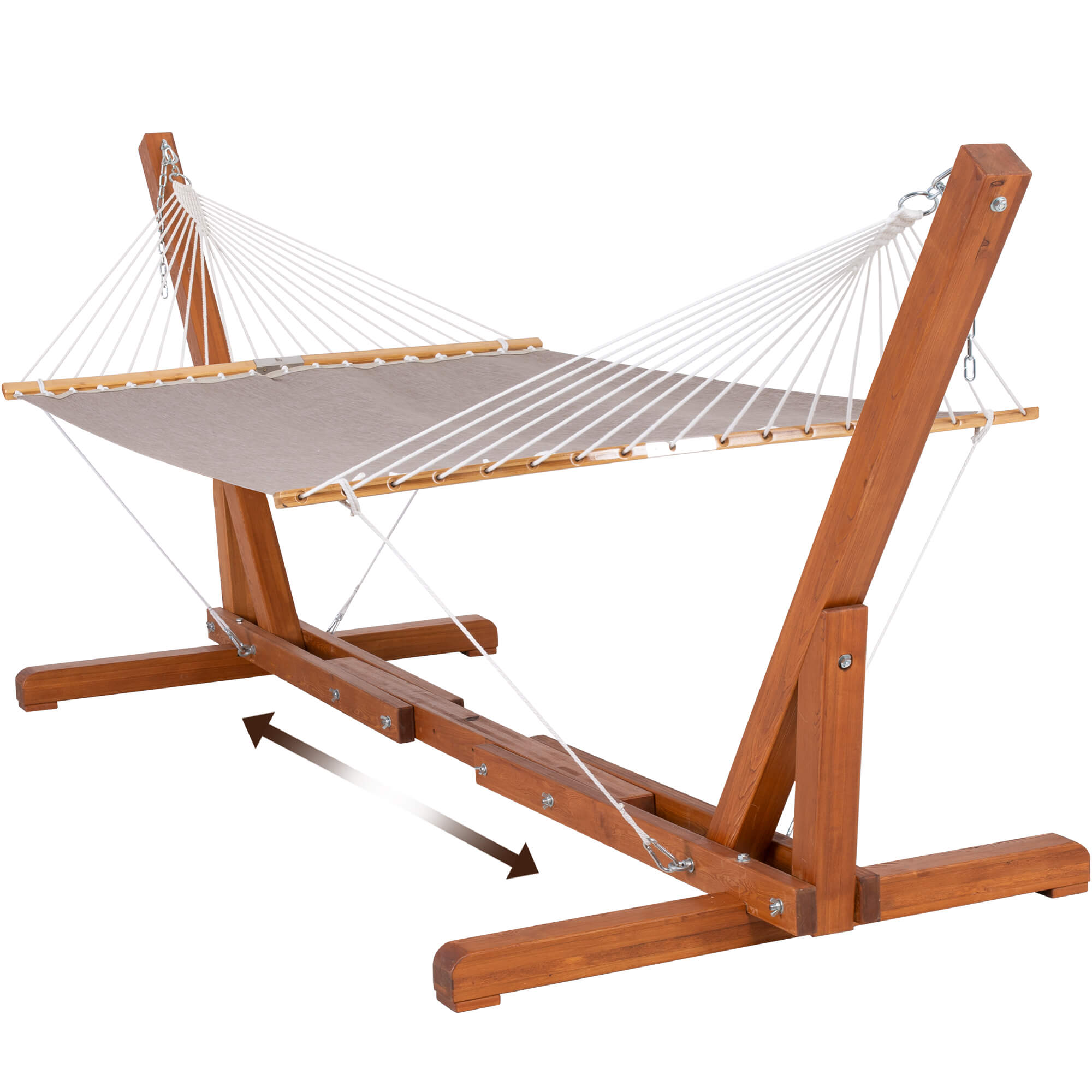quick dry hammock with wood stand#color_light-brown