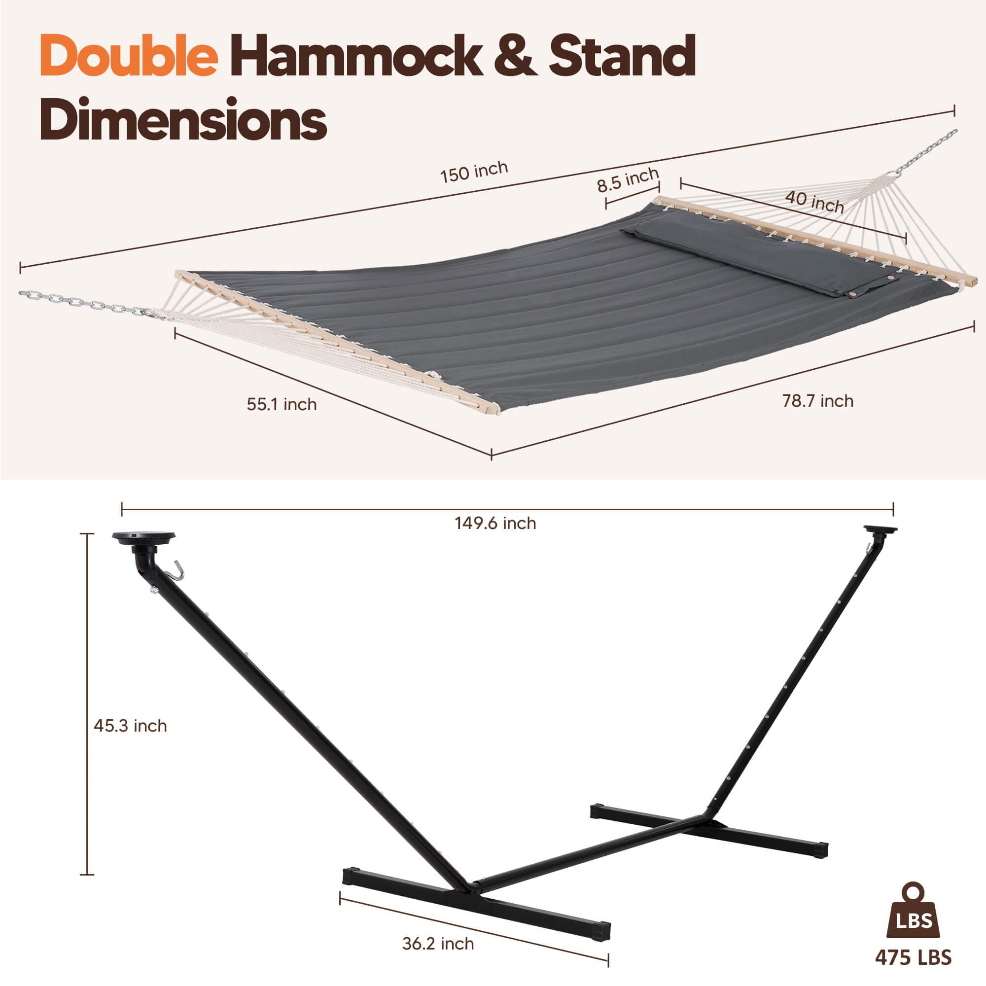 hammock with stand#color_dark-gray