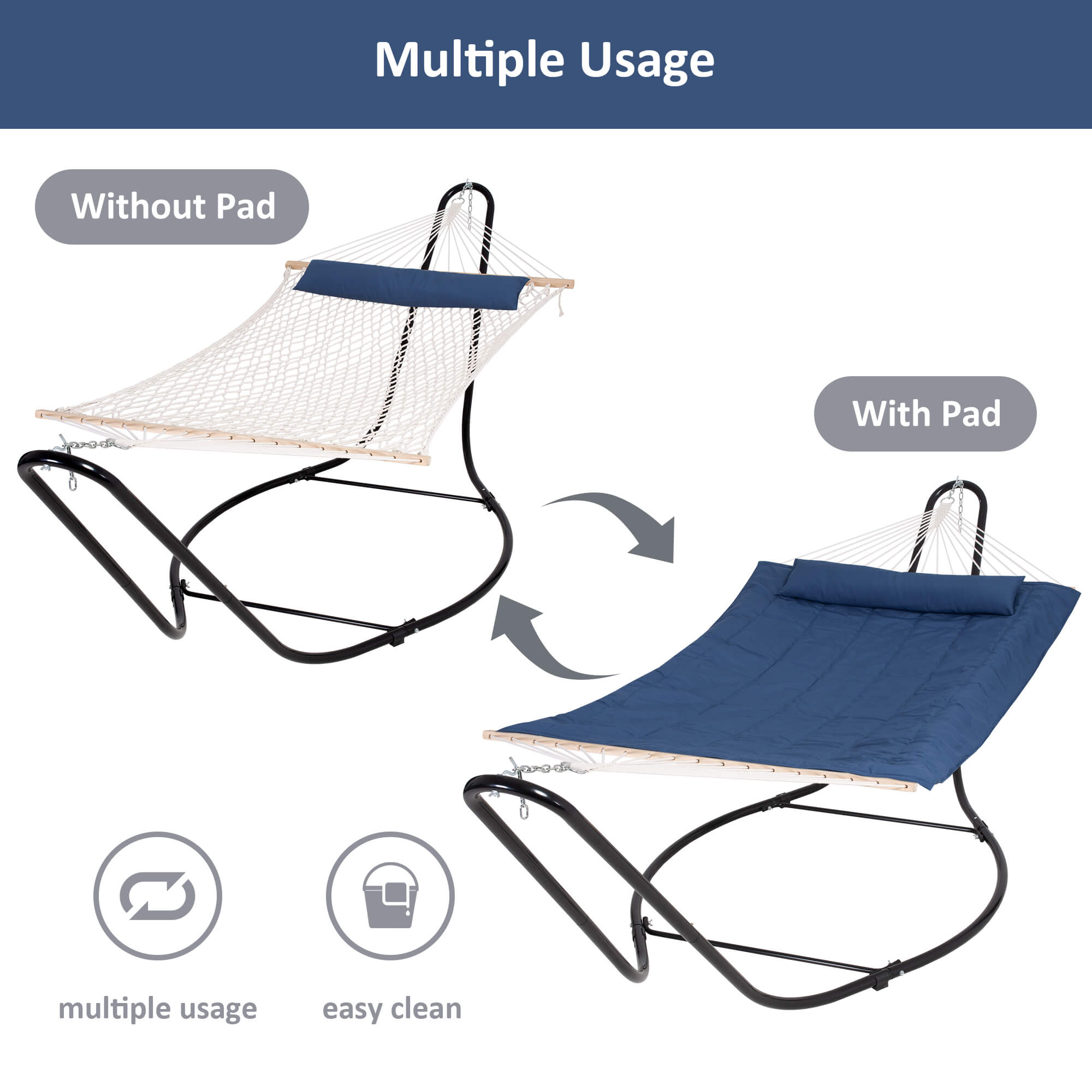 hammock with stand#color_navy