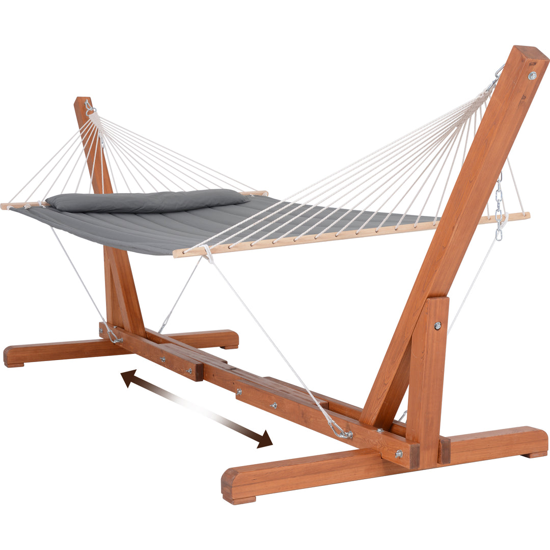 hammock with wood stand#color_dark-gray