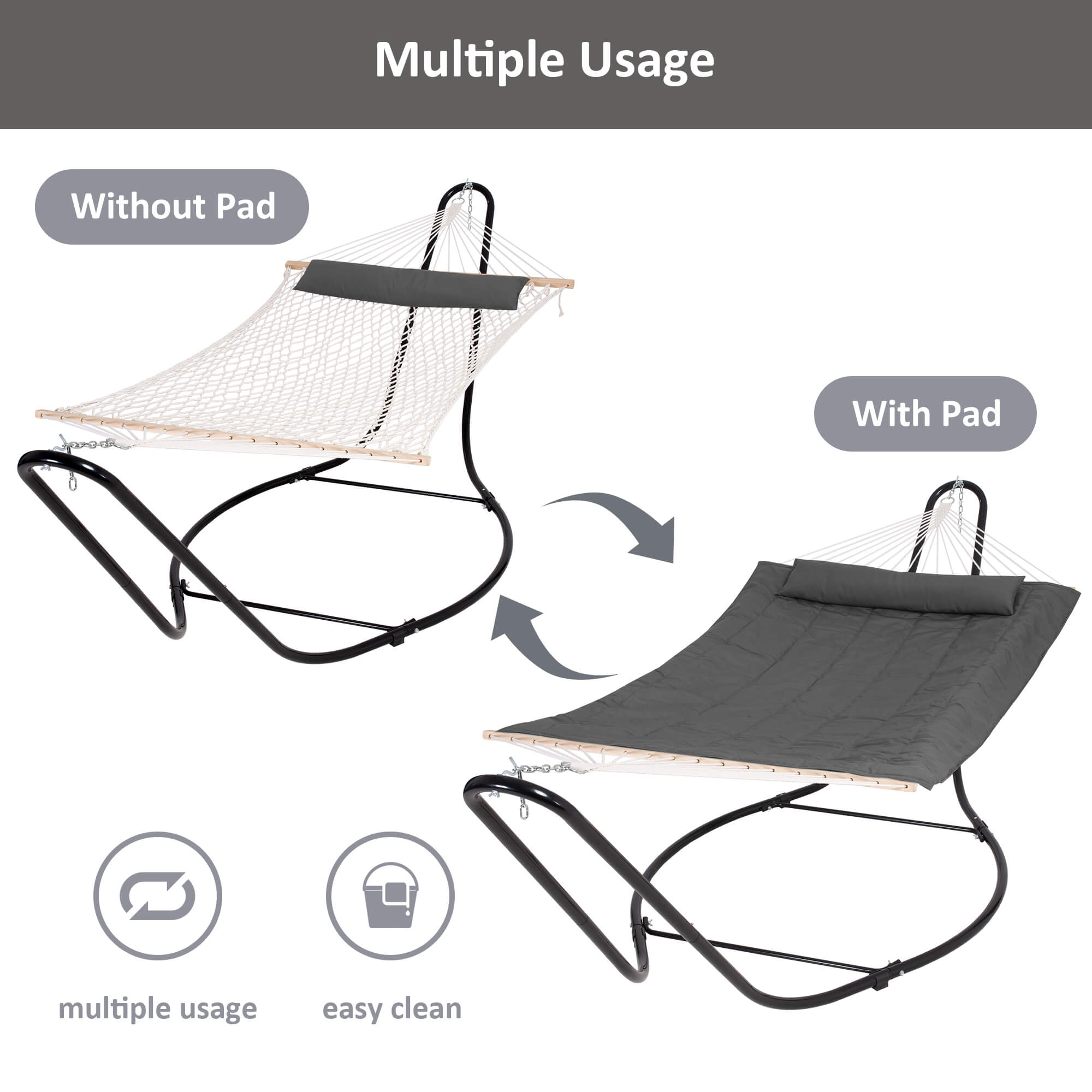 hammock with stand#color_dark-gray