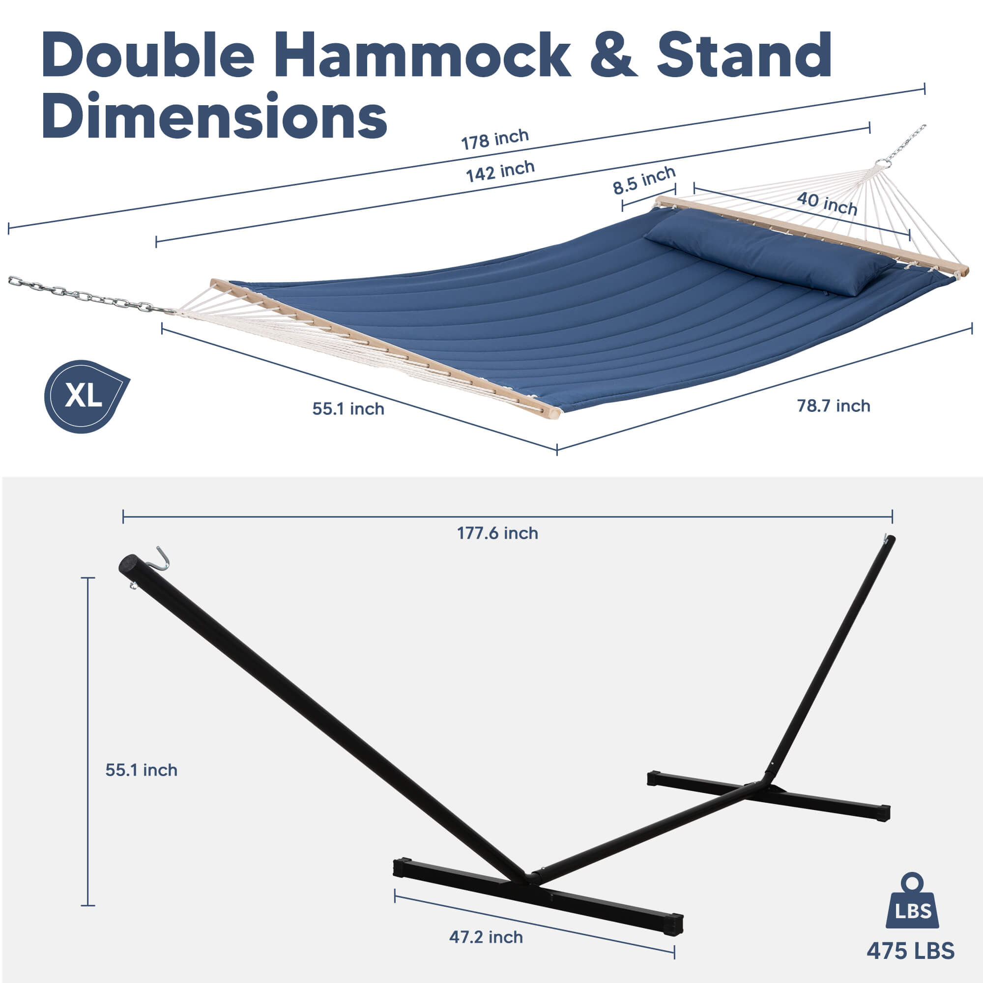 hammock with stand#color_navy