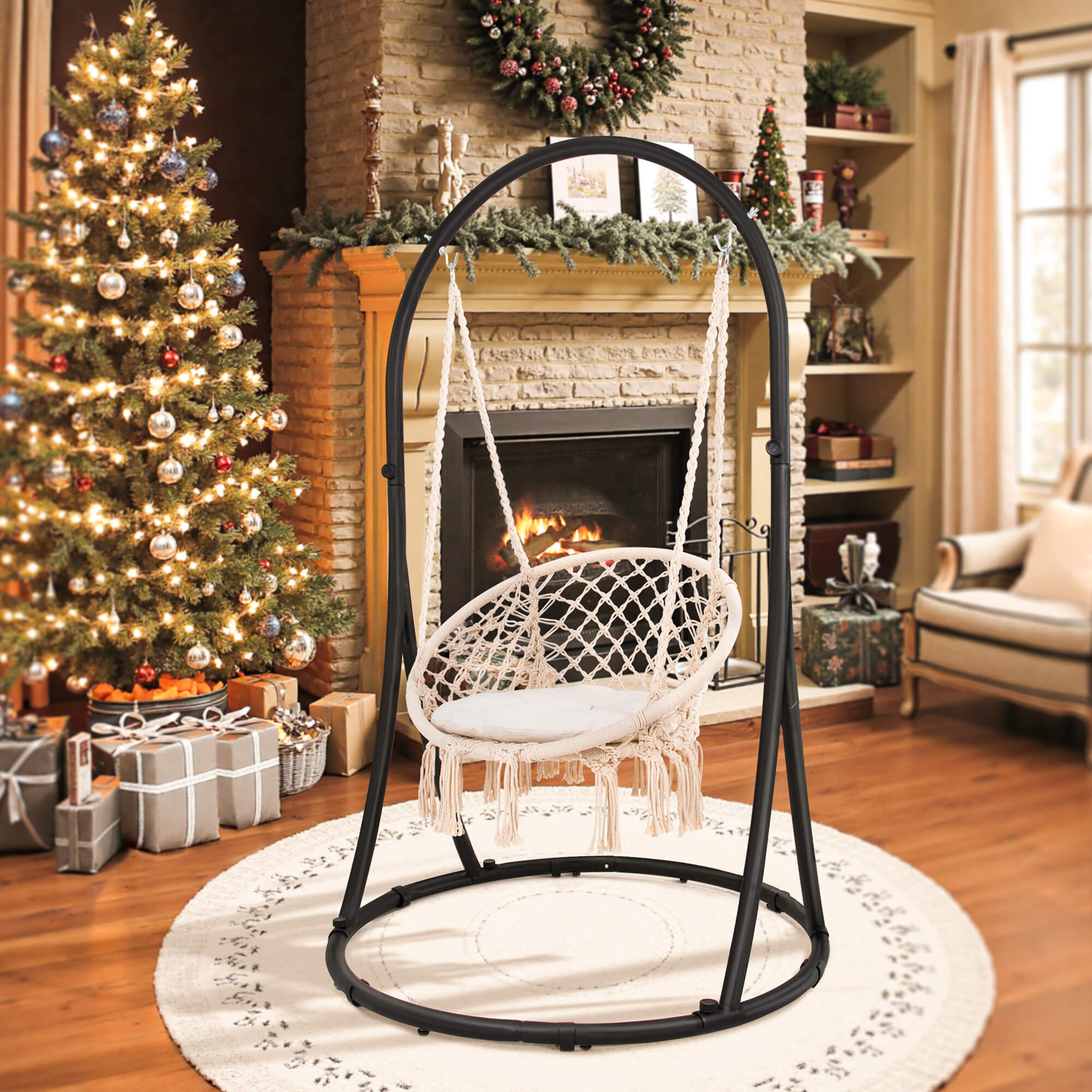 Heavy-Duty-Hammock-Chair-with-Stand#color_beige-2