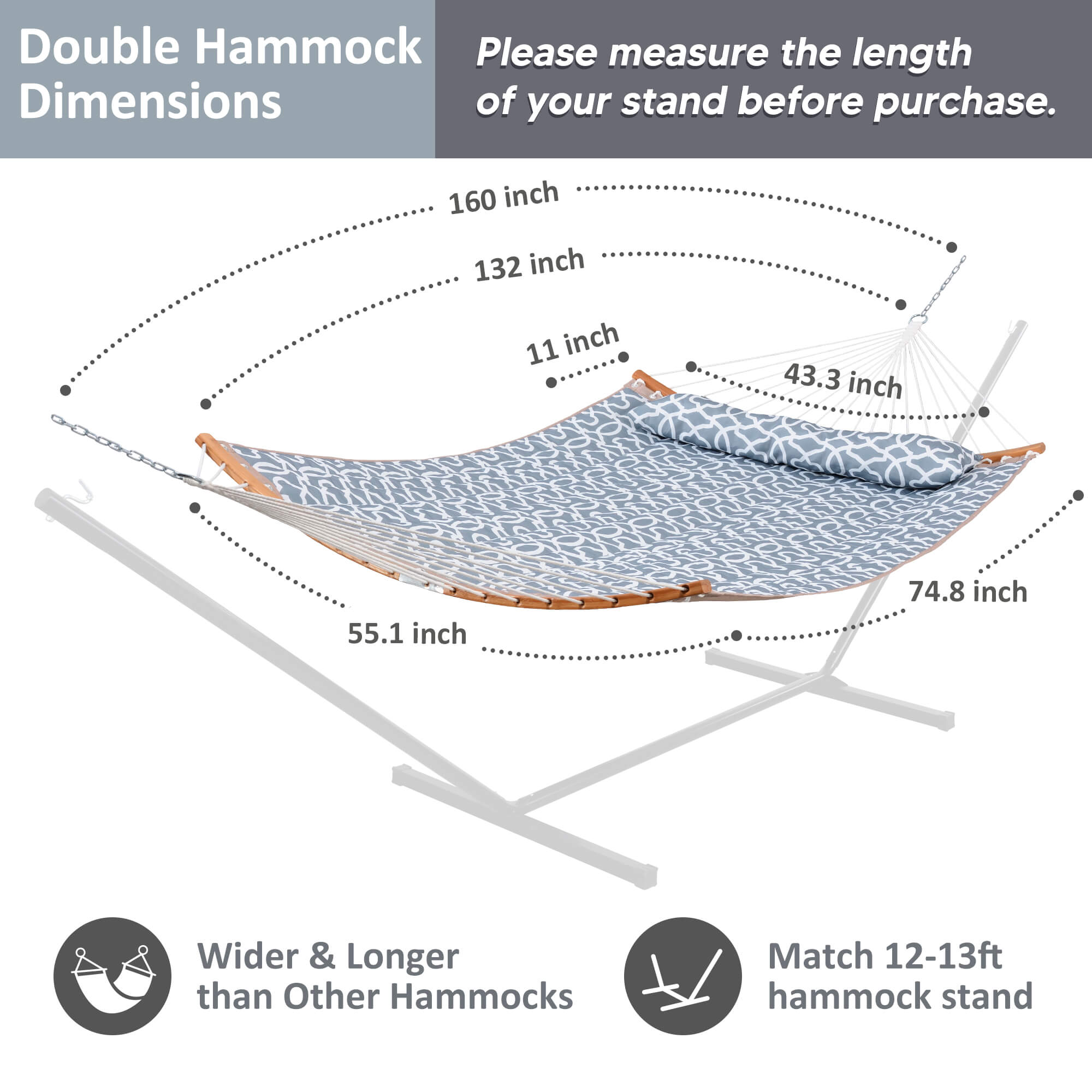 SUNCREAT-Double-Hammock-with-Curved-Bar-Gray-Pattern#color_gray-pattern