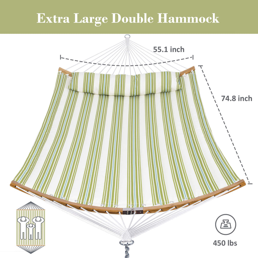 SUNCREAT-Double-Hammock-with-Curved-Bar-Navy-Blue#color_green-stripes