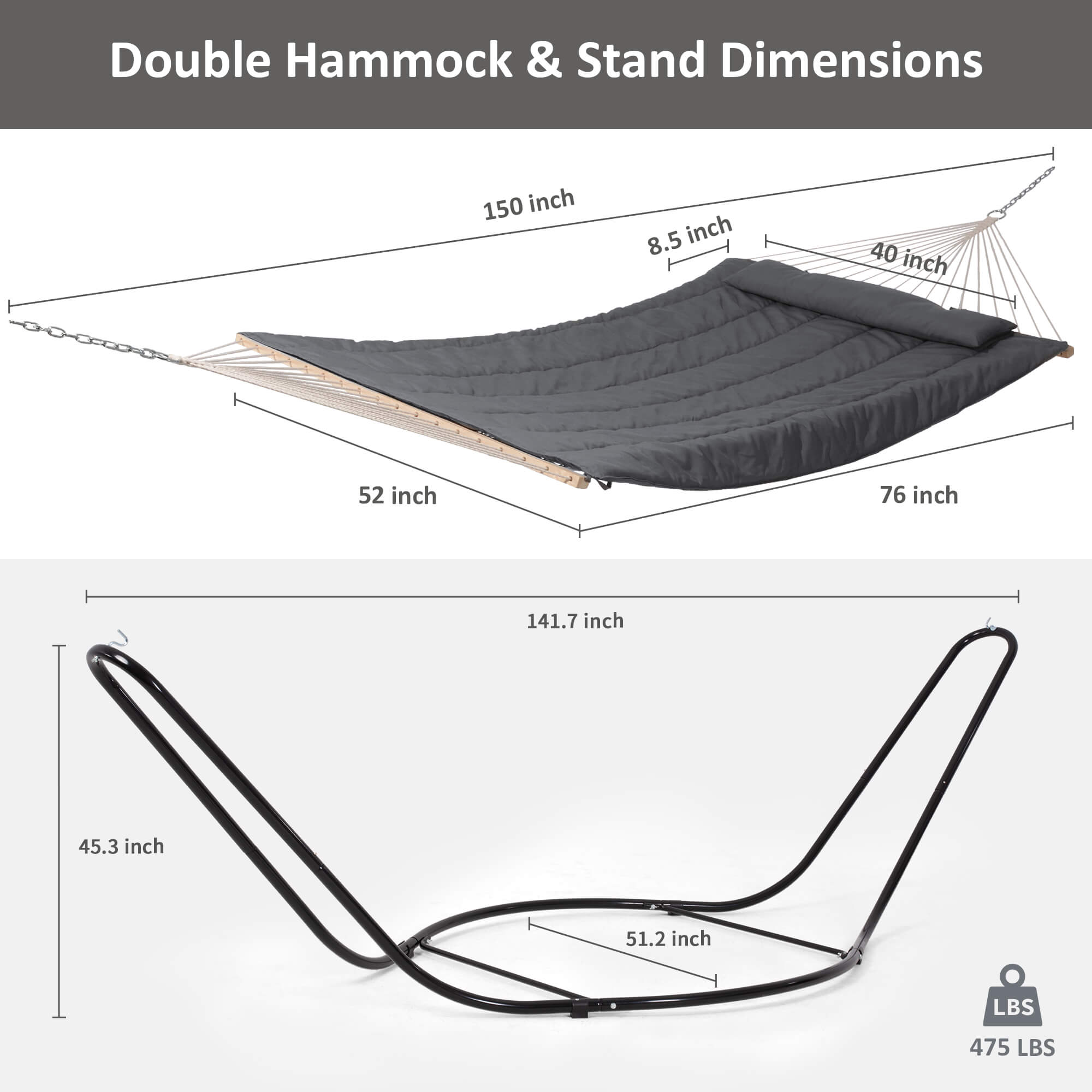 hammock with stand#color_dark-gray