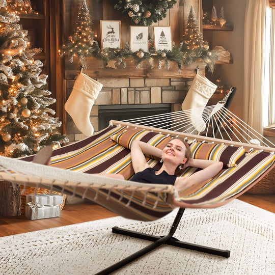 SUNCREAT-Double-Hammock-with-Stand#color_brown-stripes