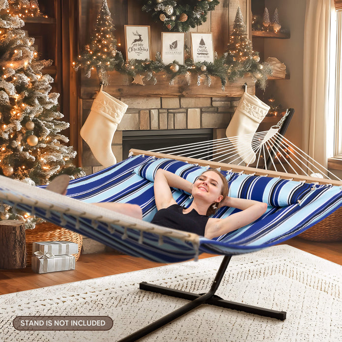 SUNCREAT Quilted Fabric Hammock, Blue Stripes#color_blue-stripes