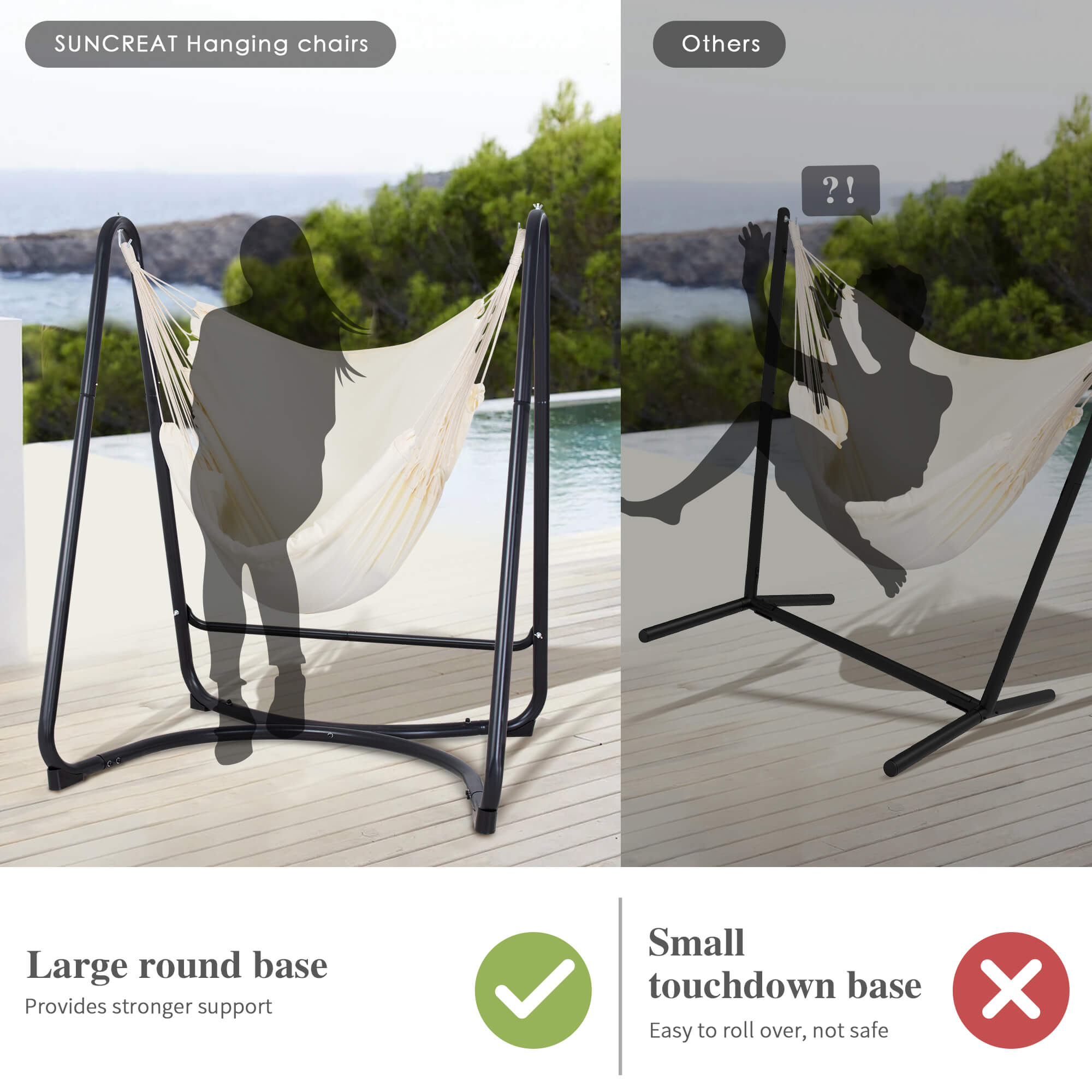 hammock chair with stand#color_white