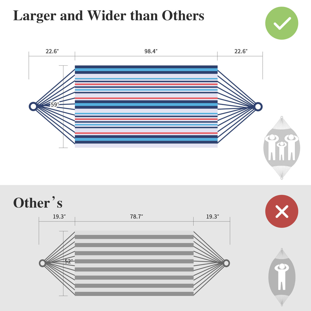 Camping Hammock for Outdoor#Color_ocean-stripes