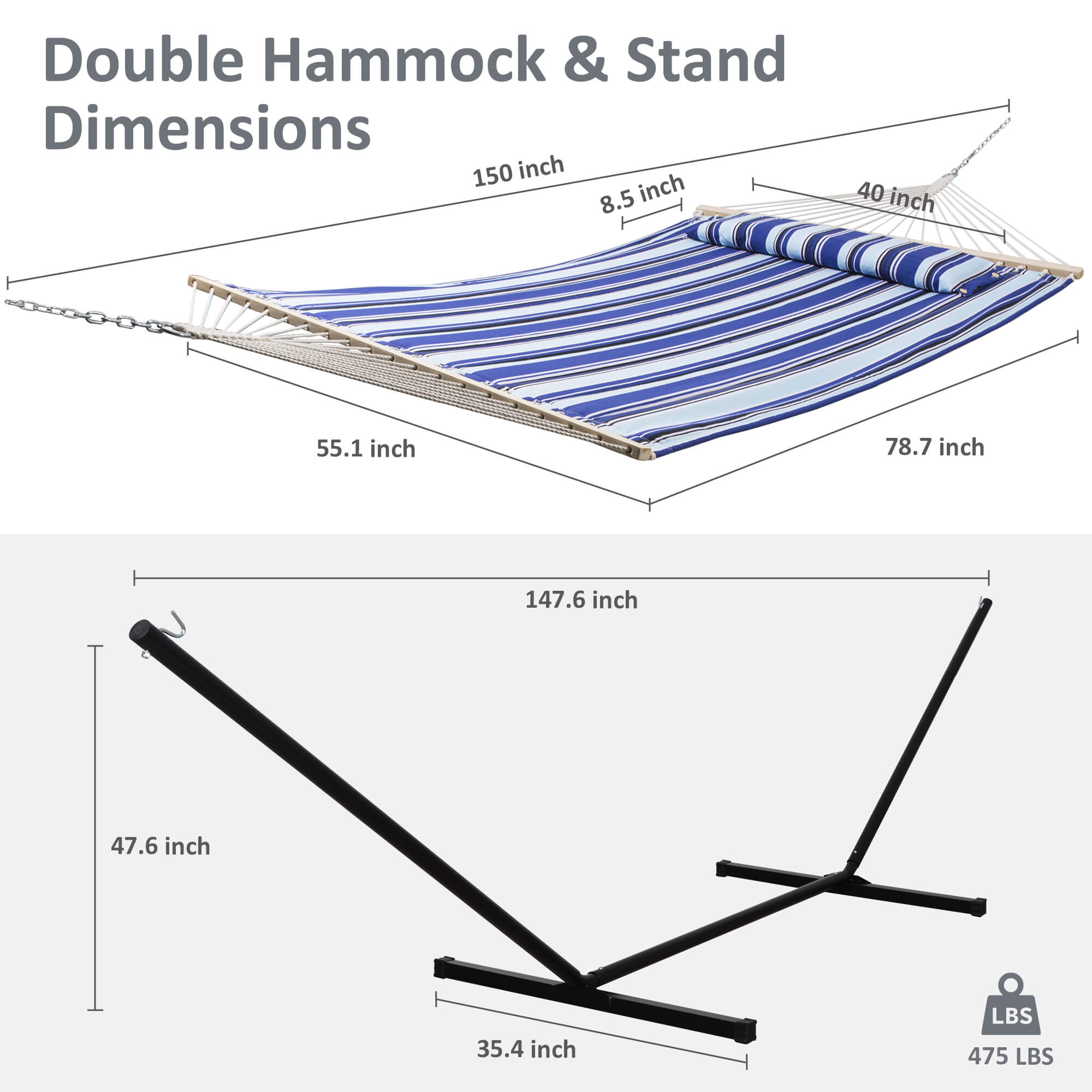 SUNCREAT-Double-Hammock-with-Stand-Blue-Stripes#color_blue-stripes