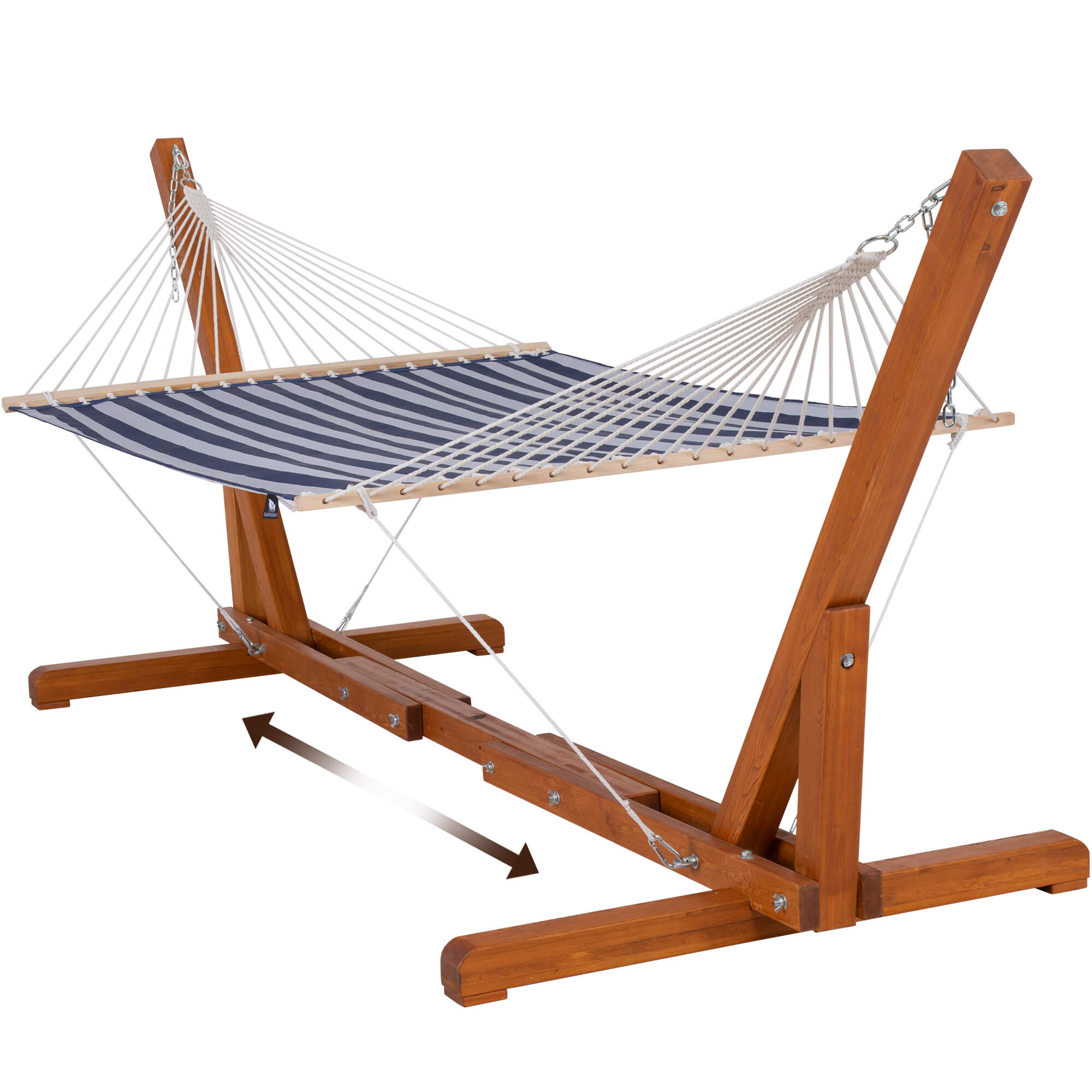 quick dry hammock with wood stand#color_blue