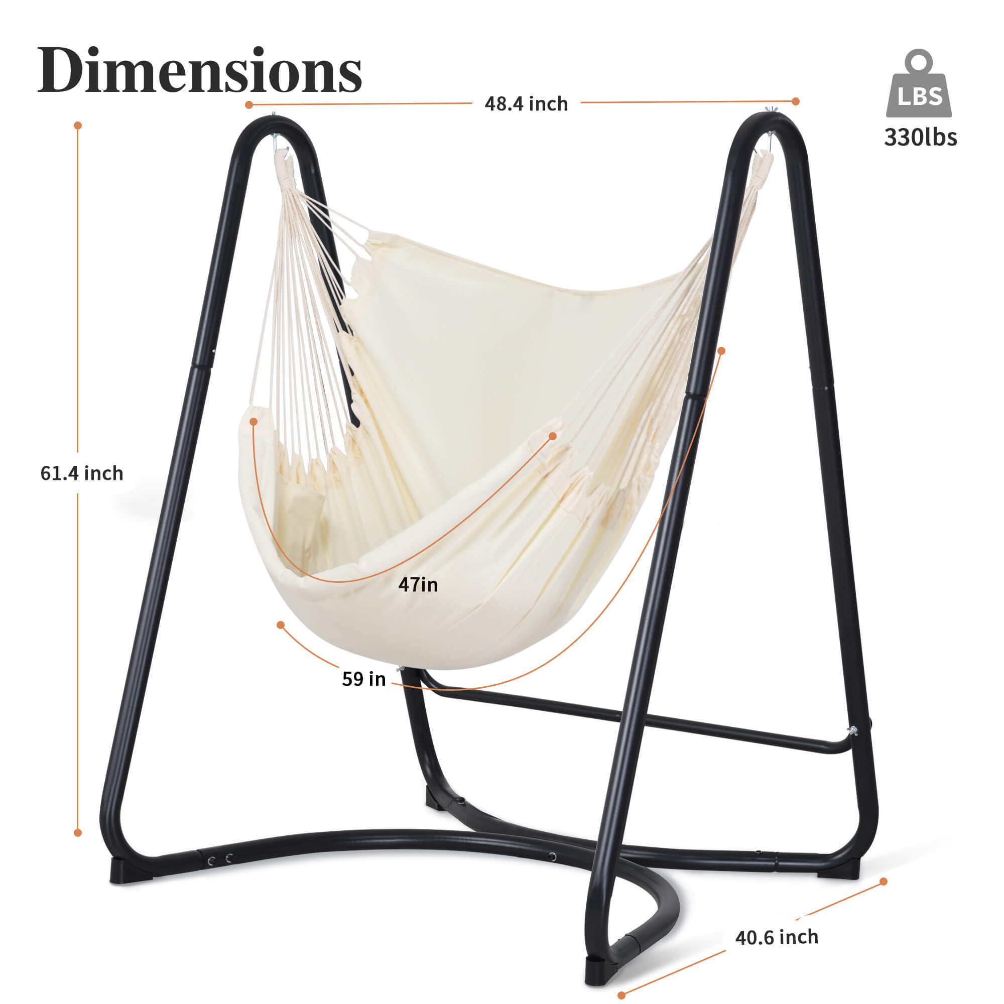 hammock chair with stand#color_white