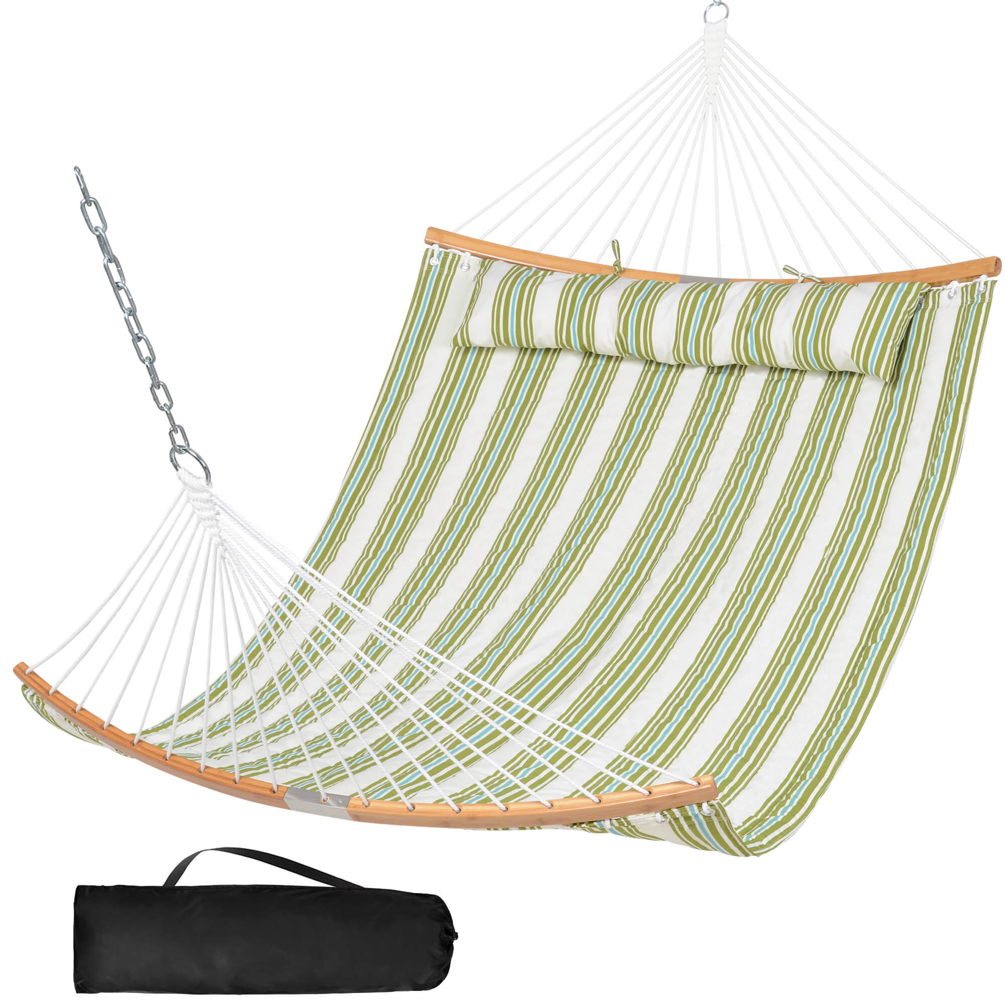 SUNCREAT-Double-Hammock-with-Curved-Bar-Navy-Blue#color_green-stripes