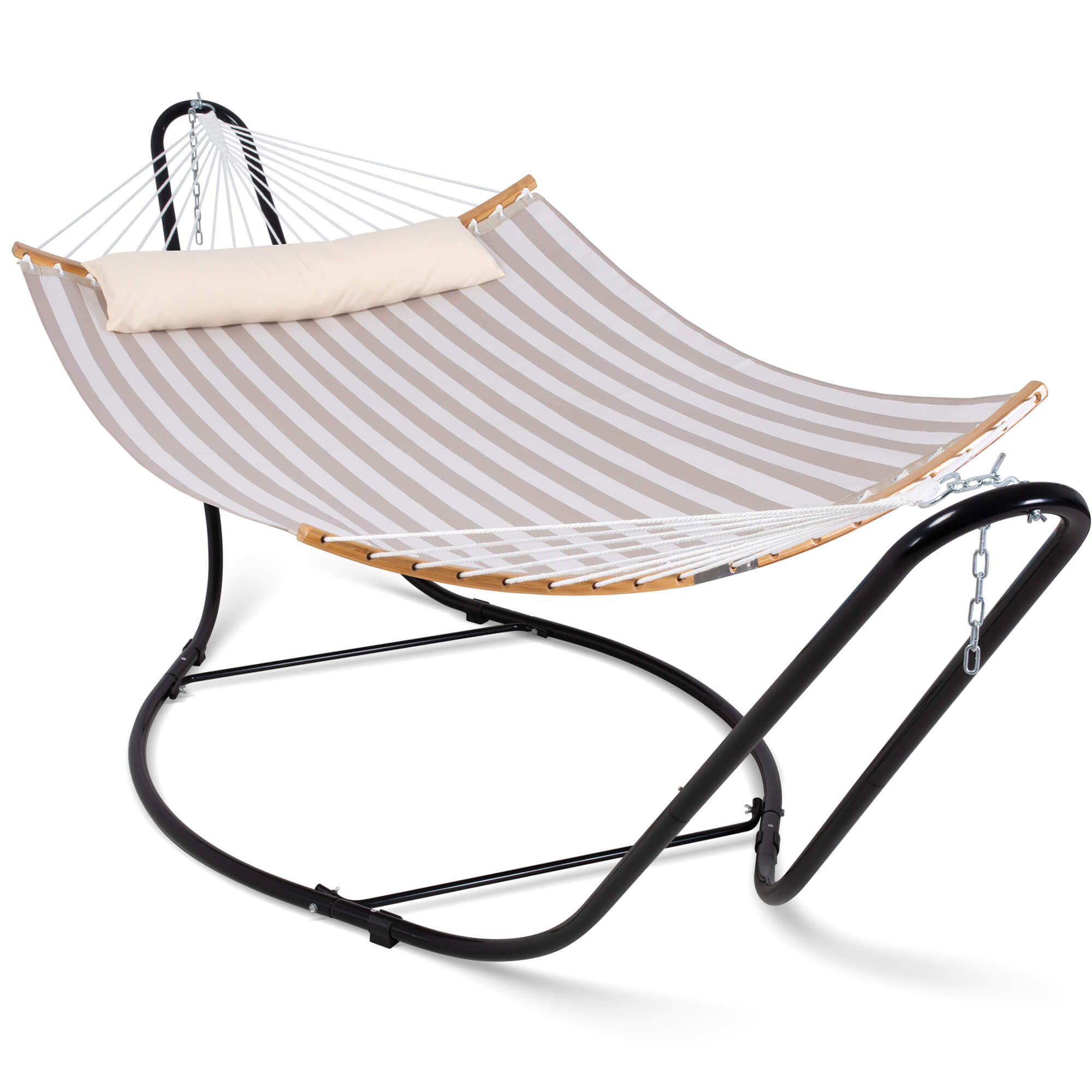 hammock with stand#color_light-coffee-stripes