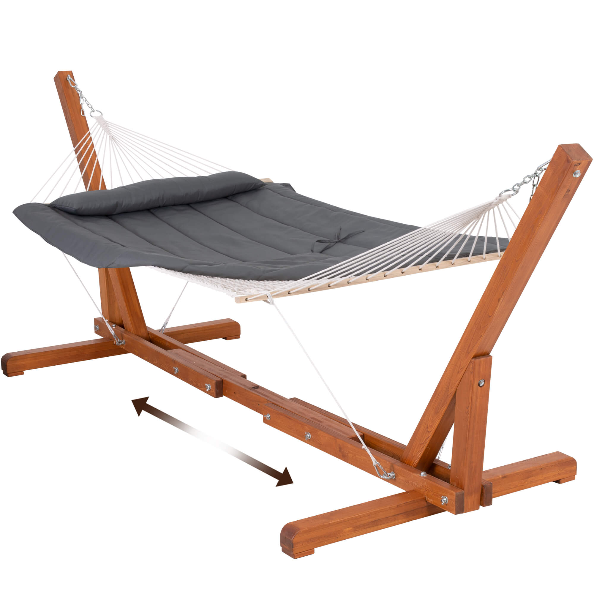 hammock with wood stand#color_dark-gray
