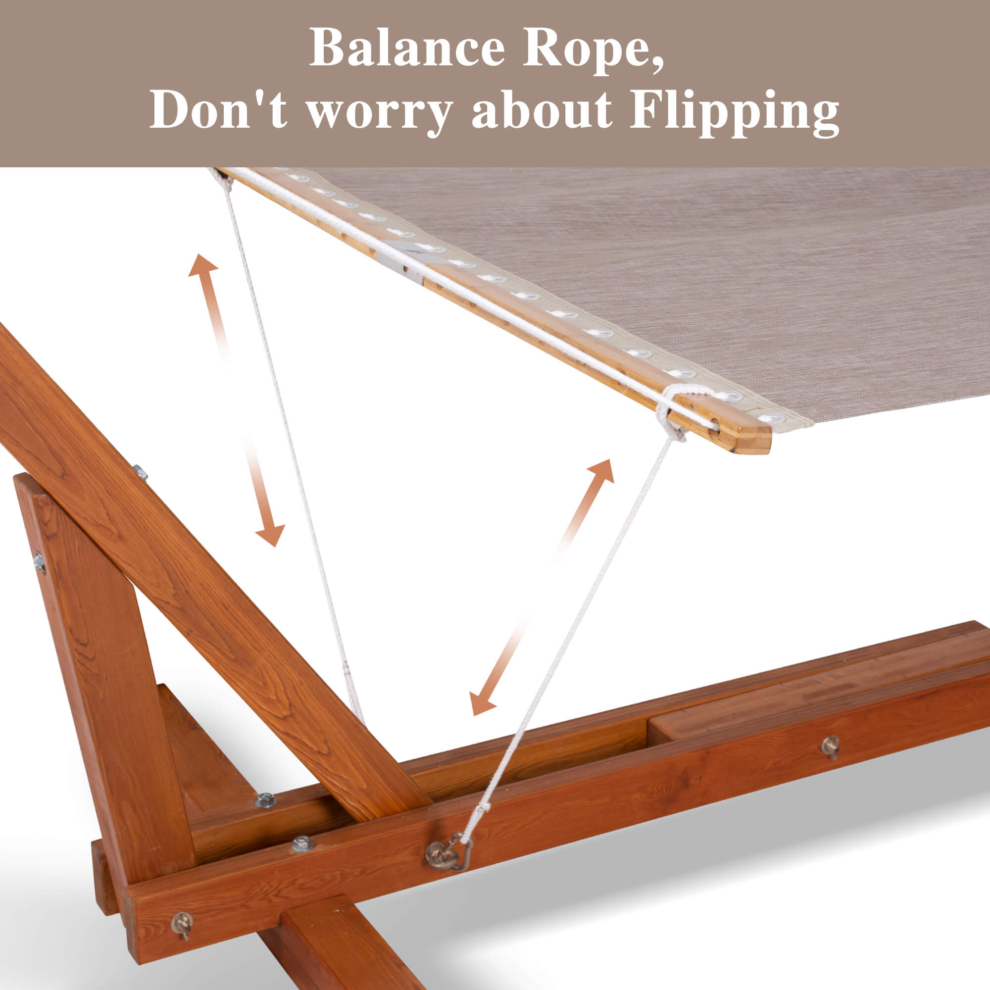 quick dry hammock with wood stand#color_light-brown