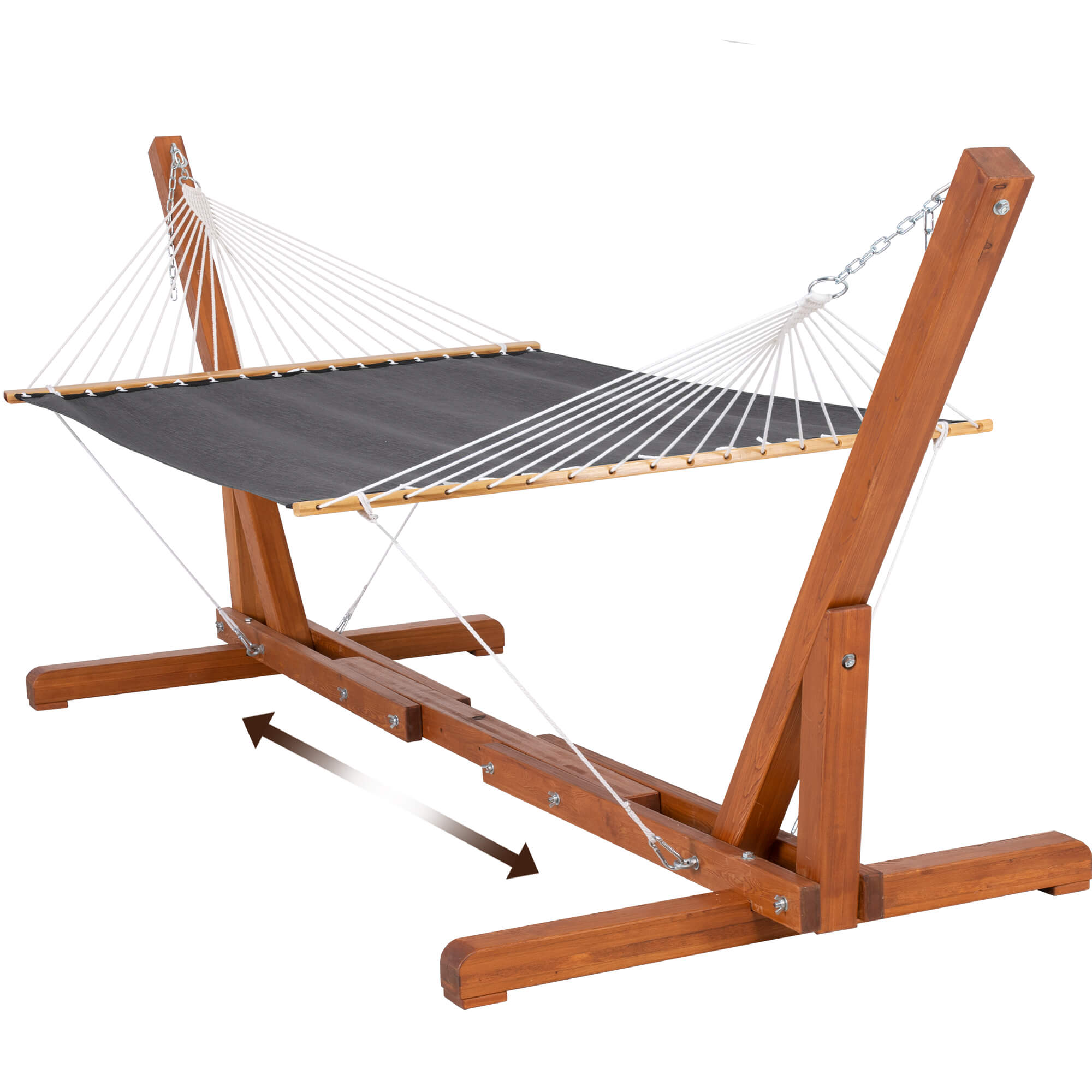 quick dry hammock with wood stand#color_gray