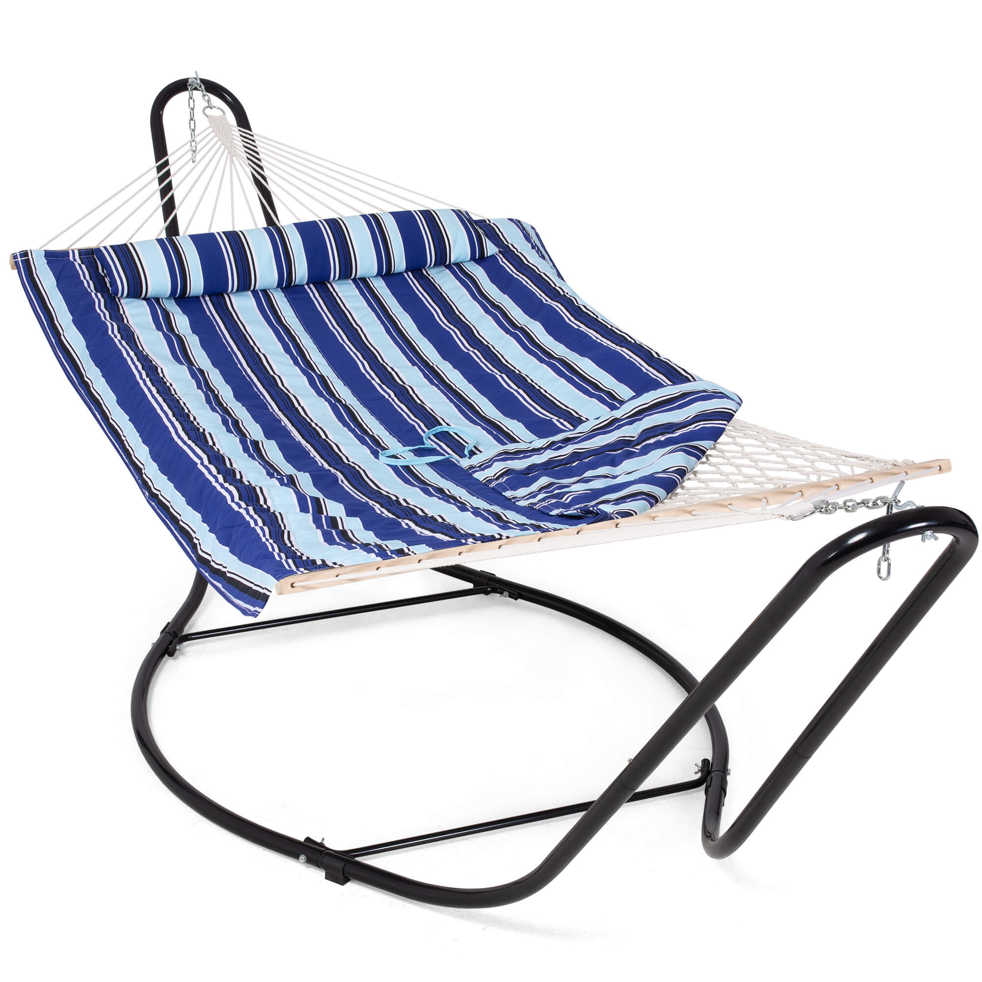 hammock with stand#color_blue-stripes