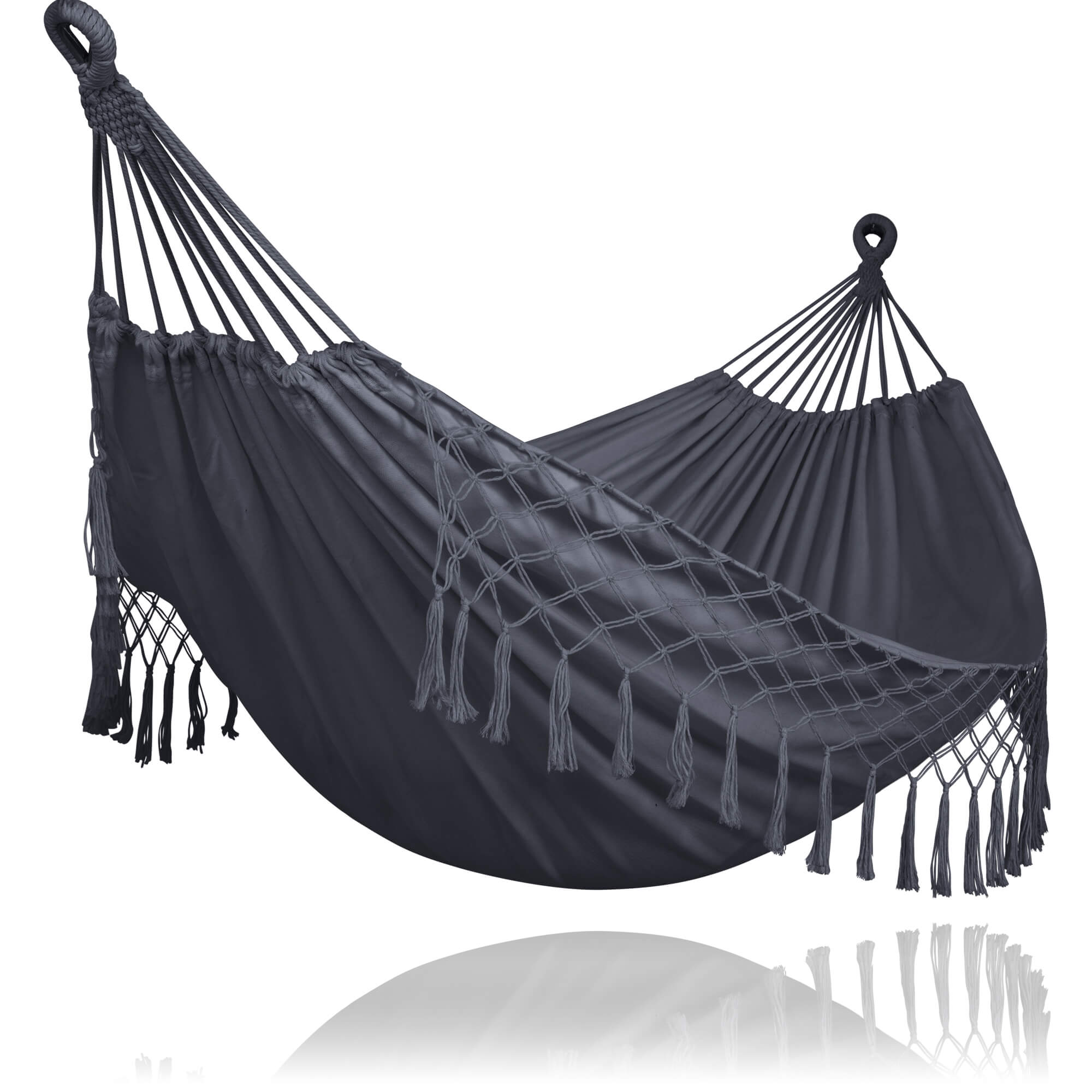 Camping Hammock for Outdoor#Color_gray-with-tassels