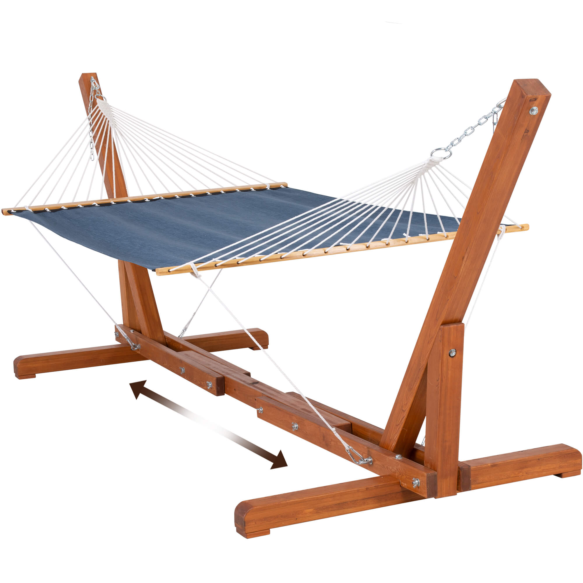 quick dry hammock with wood stand#color_navy