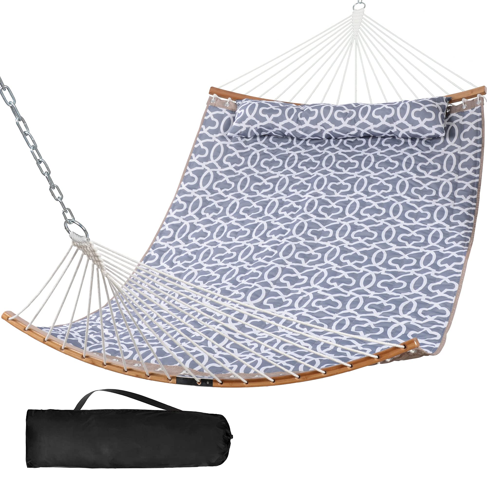 SUNCREAT-Double-Hammock-with-Curved-Bar-Gray-Pattern#color_gray-pattern