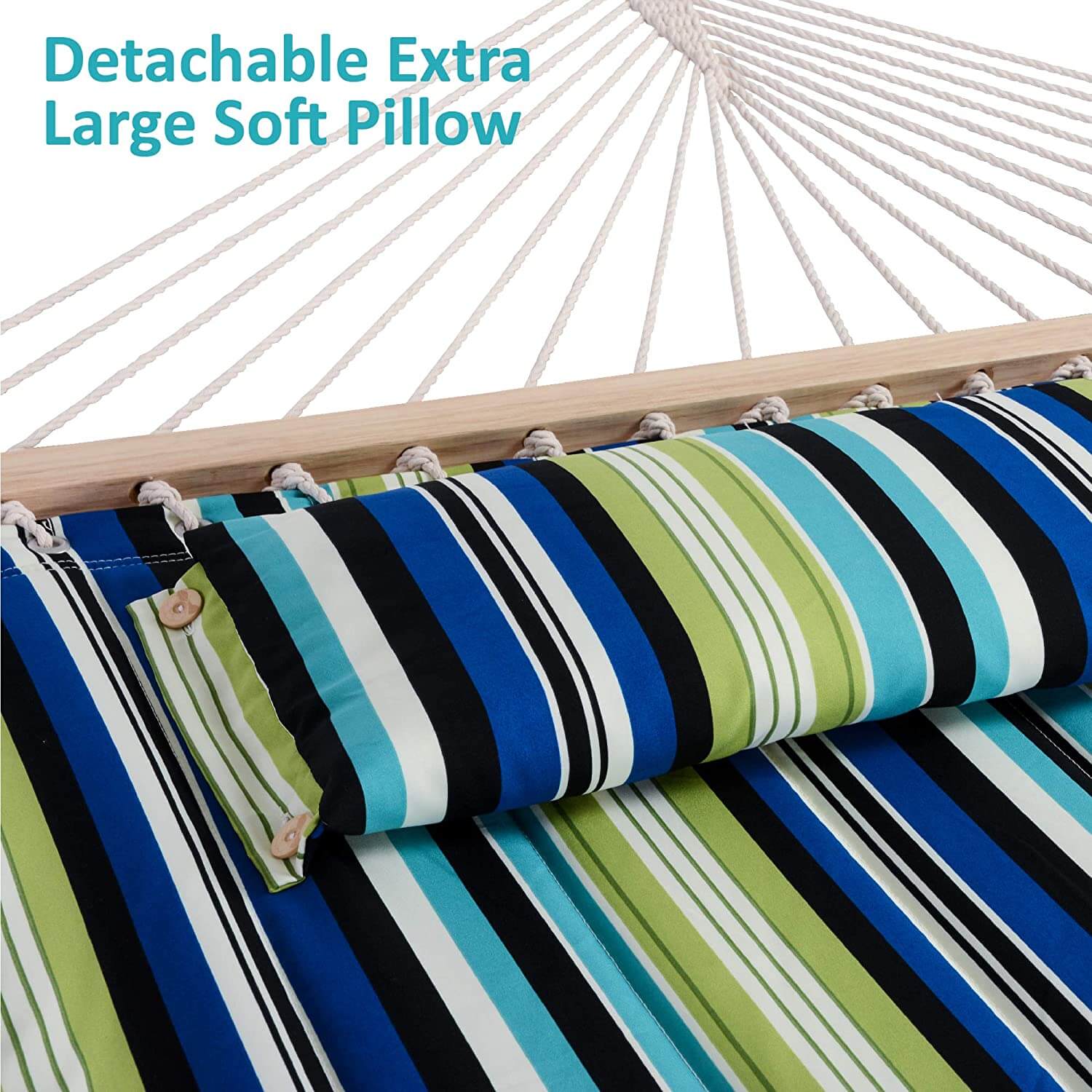 SUNCREAT Quilted Fabric Hammock, Green Stripes#color_green-stripes