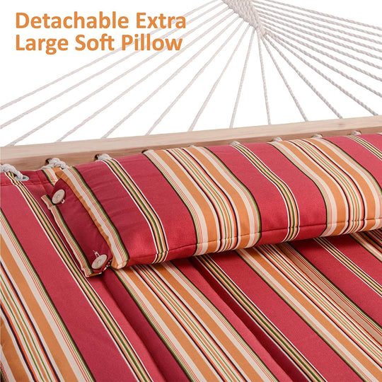 SUNCREAT Quilted Fabric Hammock, Red Stripes#color_red-stripes