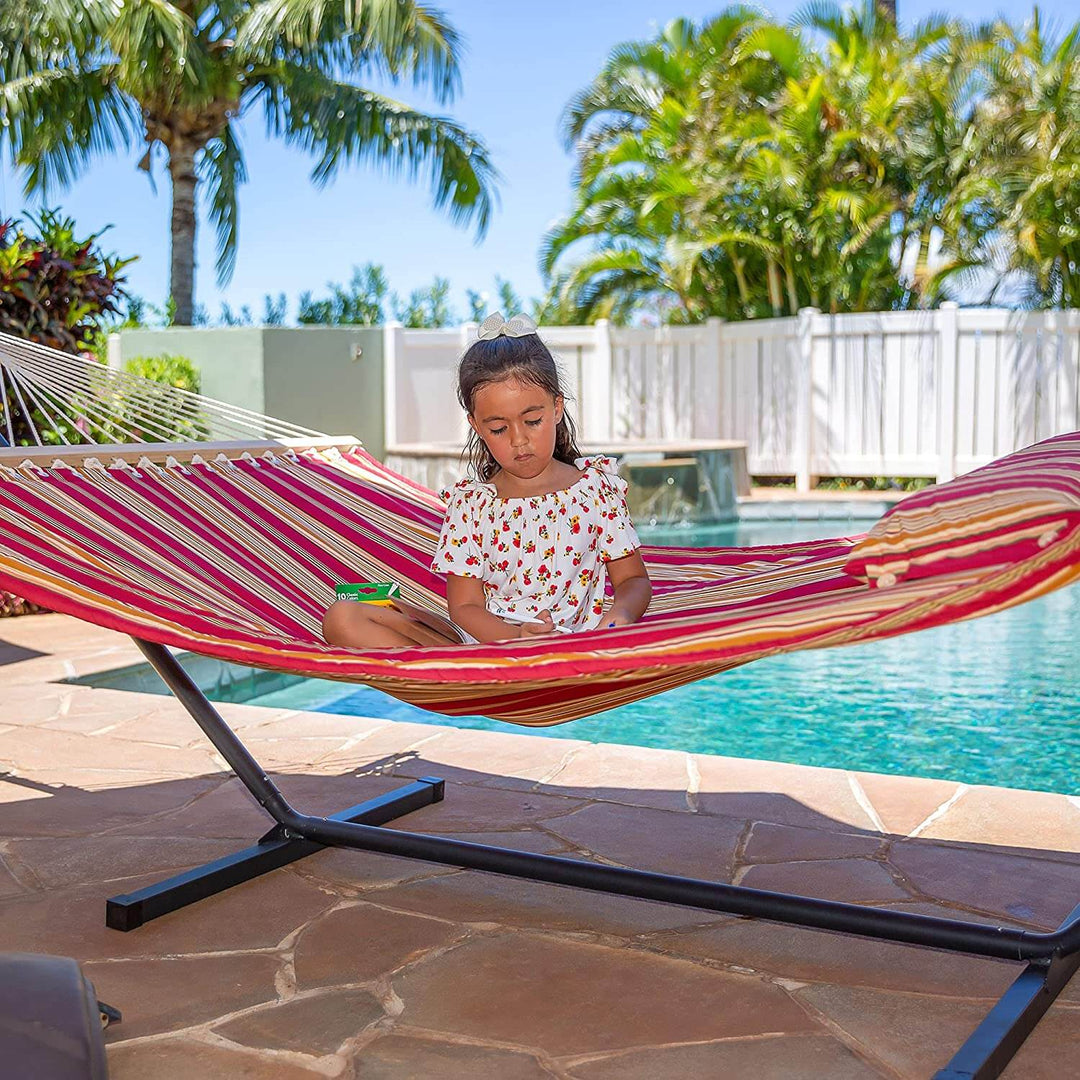 SUNCREAT-Double-Hammock-with-Stand-Red-Stripes#color_red-stripes