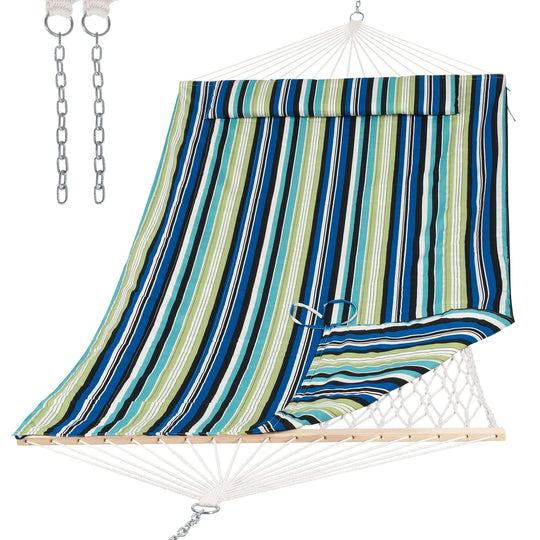 SUNCREAT-2-Layer-Cotton-Rope-Hammock-Blue-Green#color_blue-green